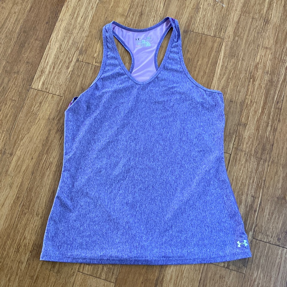 Under Armour Fitted Heat Gear Tank Top Purple Large